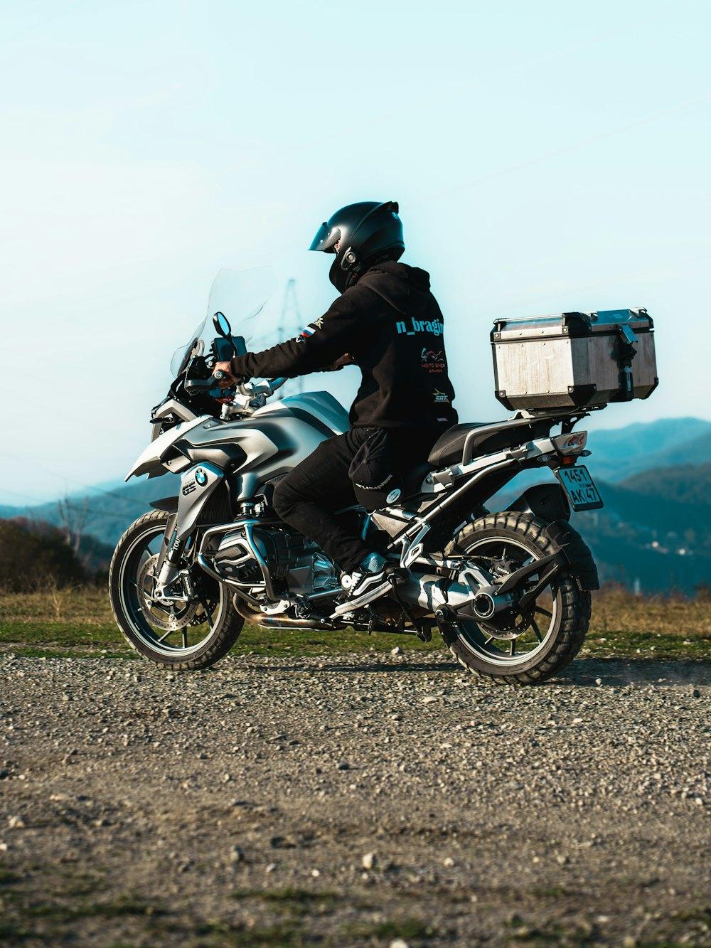 Adventure bike with an aluminium top box